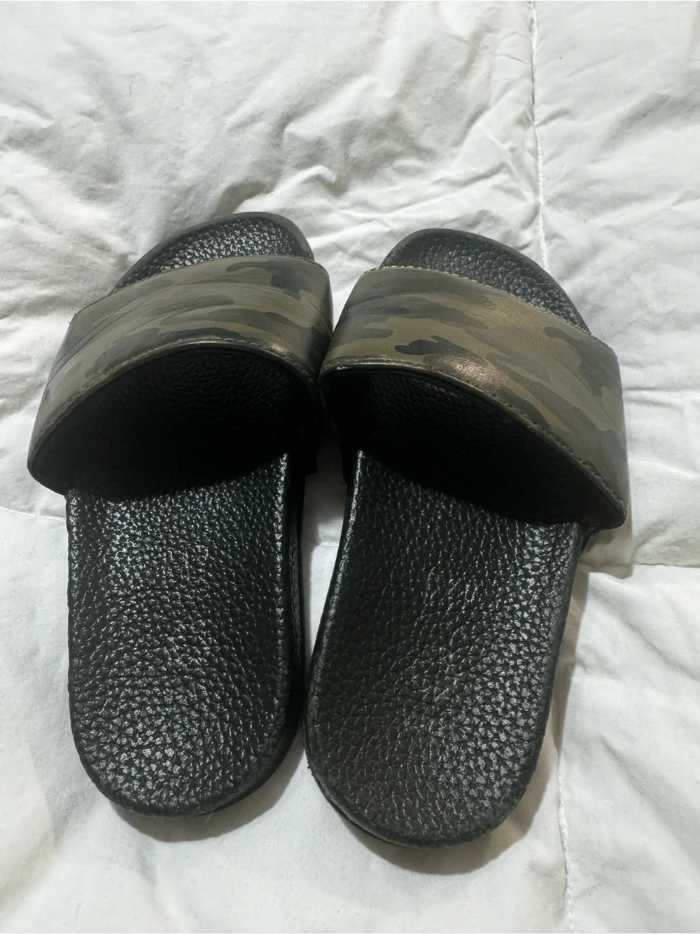 Camo Slide Sandals - Black & Olive Green size 12/13